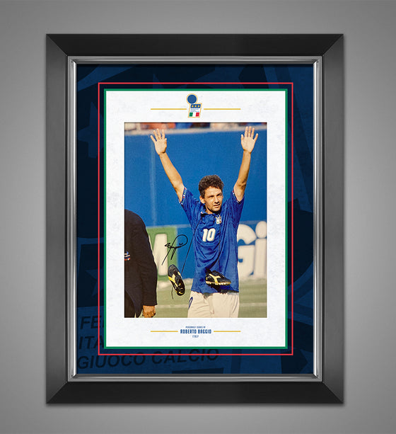 Roberto Baggio Signed & Framed 12X8 Photo Italy 94 Genuine Signature AFTAL COA