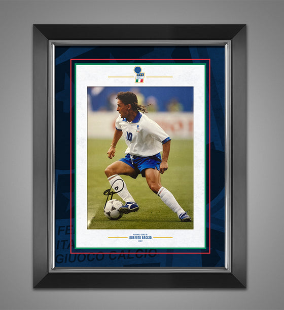 Roberto Baggio Signed & Framed 12X8 Photo Italia 94 Genuine Signature AFTAL COA