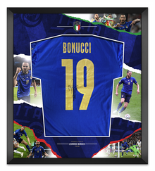  Leonardo Bonucci Signed & Framed Shirt Italy ITALIA Euro 2020 AFTAL COA