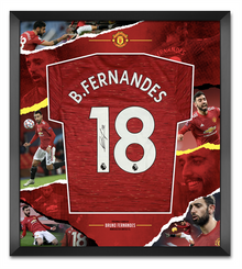  Bruno Fernandes SIGNED & FRAMED Manchester United F.C Shirt WITH PROOF AFTAL COA