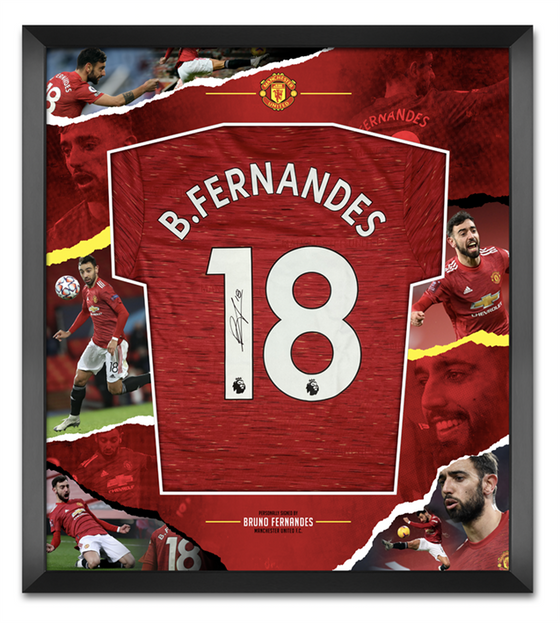 Bruno Fernandes SIGNED & FRAMED Manchester United F.C Shirt WITH PROOF AFTAL COA