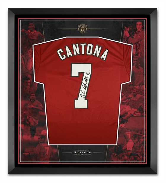 Eric Cantona SIGNED & FRAMED Manchester United F.C Shirt WITH PROOF AFTAL COA