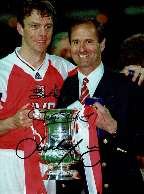 George Graham & David O'Leary Signed 10X8 Arsenal F.C. PHOTO AFTAL COA (1179)