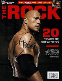  The Rock Dwayne Johnson Signed WWE Magazine Limited Edition PSA AN53424 COA