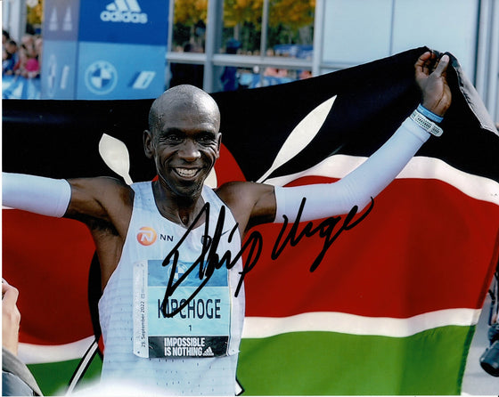 Eliud Kipchoge Signed 10X8 Photo Marathon World Record Holder Tokyo AFTAL COA (F