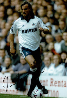  David Ginola SIGNED 12X8 Photo AUTOGRAPH Tottenham Hotspur AFTAL COA (1439)