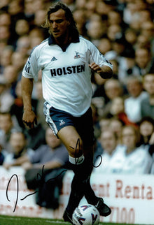  David Ginola SIGNED 12X8 Photo AUTOGRAPH Tottenham Hotspur AFTAL COA (1439)