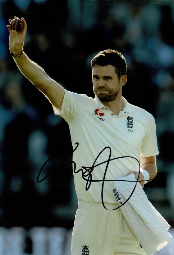 James Anderson Signed 12X8 Photo England Cricket Legend AFTAL COA (02651)