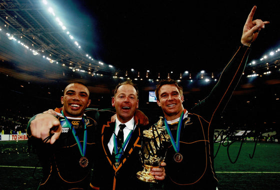 HABANA, SMIT & WHITE SIGNED 12X8 PHOTO SOUTH AFRICA SPRINGBOK AFTAL COA (2233)