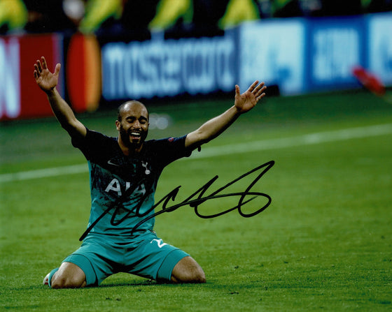 Lucas Moura Signed 10X8 Photo SPURS Tottenham Hotspur Iconic Ajax AFTAL COA 1169