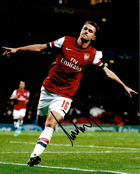 Aaron Ramsey Signed 10X8 Photo Arsenal F.C. Genuine Signature AFTAL COA (1196)