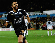  Riyad Mahrez Signed 10X8 Leicester City Premier League Champions AFTAL COA (1221