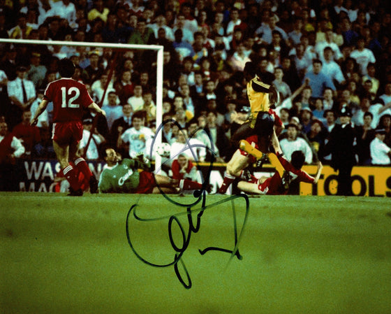 Michael Thomas Signed 10X8 Photo Arsenal FC It's Up For Grabs Now AFTAL COA 1236