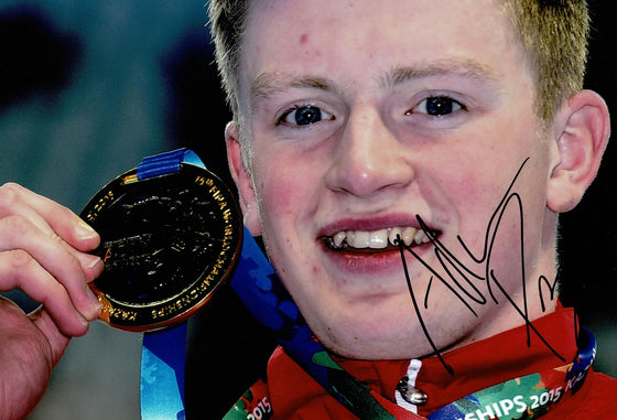 Adam Peaty Signed 12X8 Photo Olympic Memorabilia AFTAL COA (A)