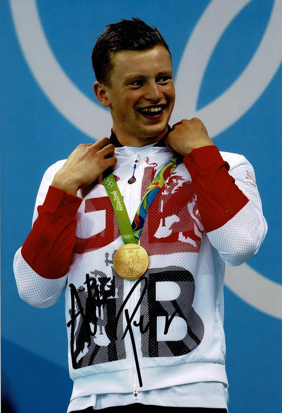 Adam Peaty Signed 12X8 Photo Rio 2016 Tokyo 2020 Genuine Signature AFTAL COA (C)