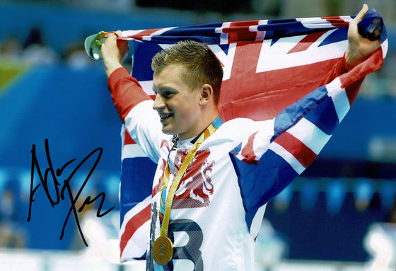 Adam Peaty Signed 12X8 Photo Rio 2016 Tokyo 2020 Genuine Signature AFTAL COA (E)