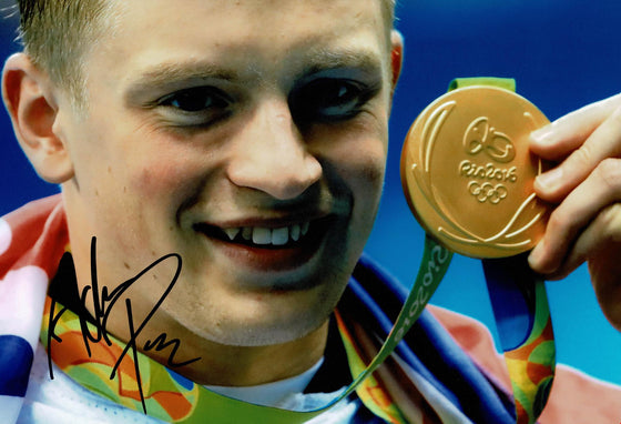 Adam Peaty Signed 12X8 Photo Rio 2016 Tokyo 2020 Genuine Signature AFTAL COA (F)