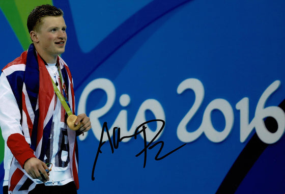 Adam Peaty Signed 12X8 Photo Rio 2016 Tokyo 2020 Genuine Signature AFTAL COA (I)