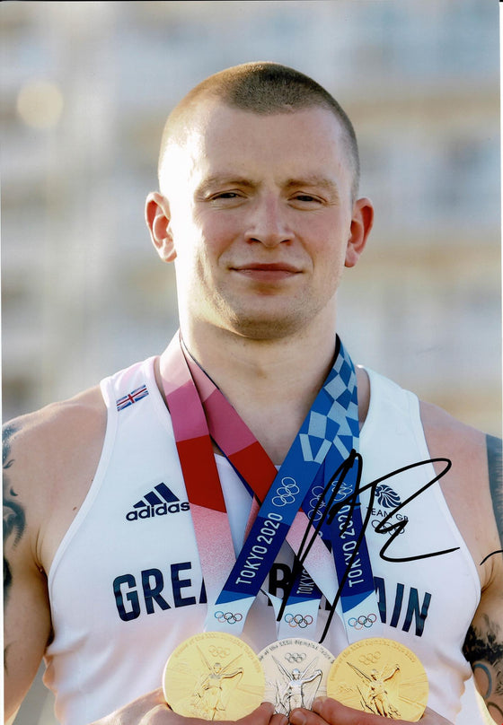 Adam Peaty Signed 12X8 Photo Tokyo 2020 Genuine Signature AFTAL COA (M)