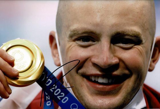 Adam Peaty Signed 12X8 Photo Tokyo 2020 Genuine Signature AFTAL COA (P)