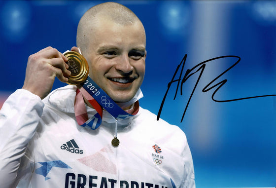Adam Peaty Signed 12X8 Photo Tokyo 2020 Genuine Signature AFTAL COA (U)