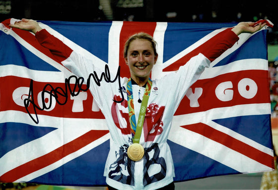 Laura Trott Signed 12X8 Photo London 2012 Tokyo 2020 Genuine Signature AFTAL COA