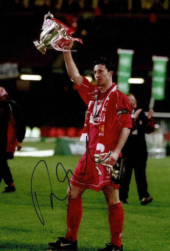 Robbie Fowler SIGNED 12X8 PHOTO GENUINE Liverpool FC SIGNATURE AFTAL COA (1619)