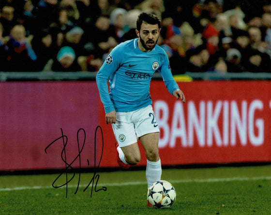 Bernardo Silva Signed 10X8 Photo Manchester City AFTAL COA (1242)