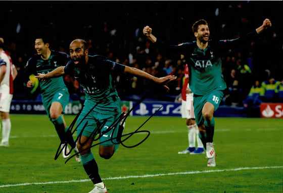 Lucas Moura Signed 12X8 Photo SPURS Tottenham Hotspur Iconic Ajax AFTAL COA 1820