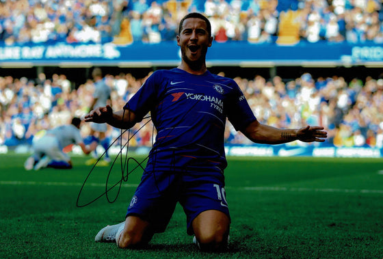Eden Hazard Signed 12X8 Photo Chelsea FC GENUINE Autograph AFTAL COA (1825)
