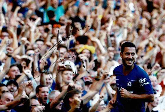 Eden Hazard Signed 12X8 Photo Chelsea FC GENUINE Autograph AFTAL COA (1828)