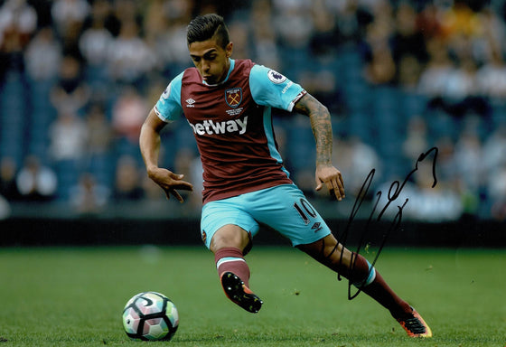 Manuel Lanzini SIGNED 12X8 Photo West Ham United F.C. AFTAL COA (1894)