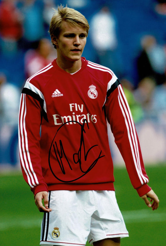 Martin Odegaard Signed 12X8 Real Madrid Photo AUTOGRAPH AFTAL COA (9021)