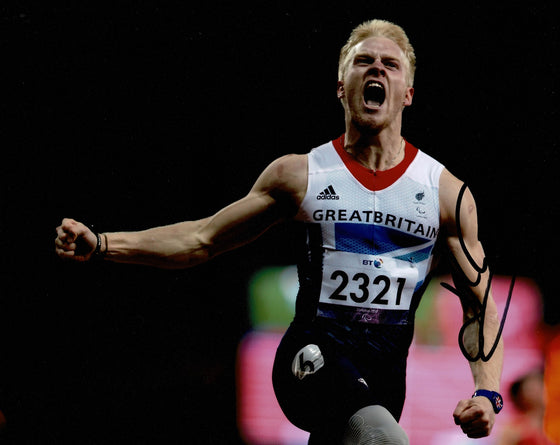 Jonnie Peacock Signed 10X8 Photo LONDON 2012 Genuine Signature AFTAL COA (A)