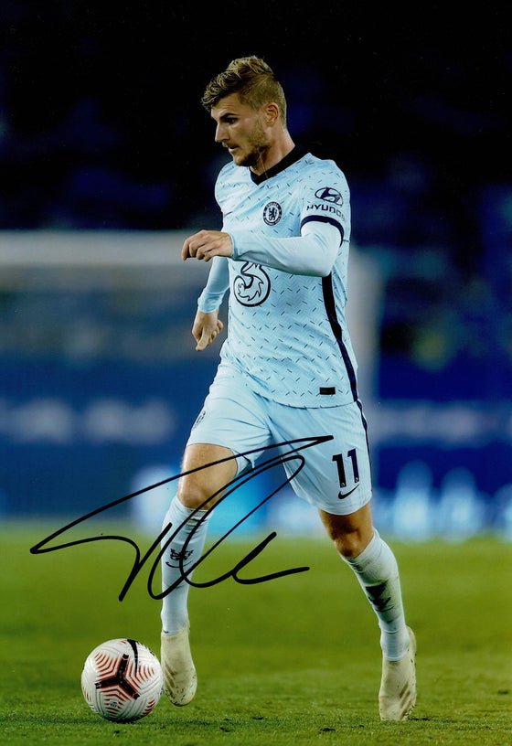 Timo Werner Signed 12X8 Photo Chelsea F.C. Genuine Signature AFTAL COA (9136)