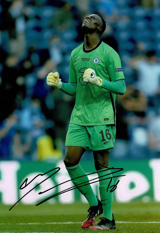 Edouard Mendy Signed 12X8 Photo Chelsea F.C. Genuine Signature AFTAL COA (9163)