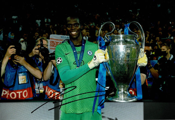 Edouard Mendy Signed 12X8 Photo Chelsea F.C. Genuine Signature AFTAL COA (1401)