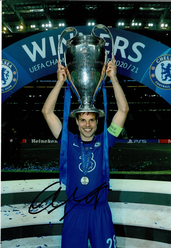 Cesar Azpilicueta Signed 12X8 Photo Chelsea FC Genuine Signature AFTAL COA (1464