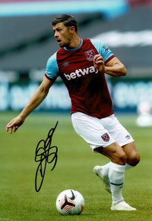  Aaron Cresswell SIGNED 12X8 Photo West Ham United F.C. Genuine AFTAL COA (1536)