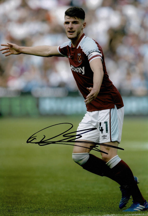 Declan Rice Signed 12X8 Photo West Ham United Genuine Signature AFTAL COA (1534)