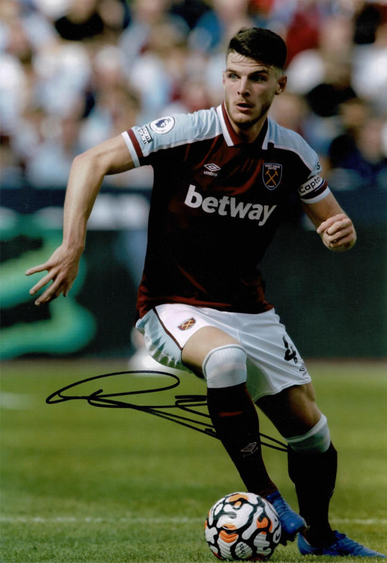 Declan Rice Signed 12X8 Photo West Ham United Genuine Signature AFTAL COA (1940)