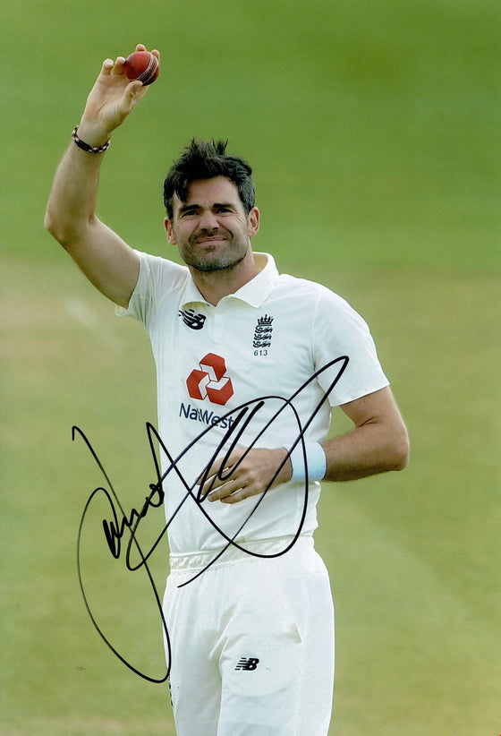 James Anderson Signed 12X8 Photo England Cricket Legend AFTAL COA (2641)