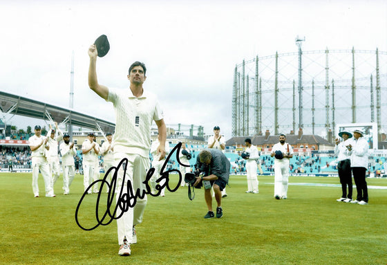 Alastair Cook Signed 12X8 Photo England Cricket Legend AFTAL COA (2655)