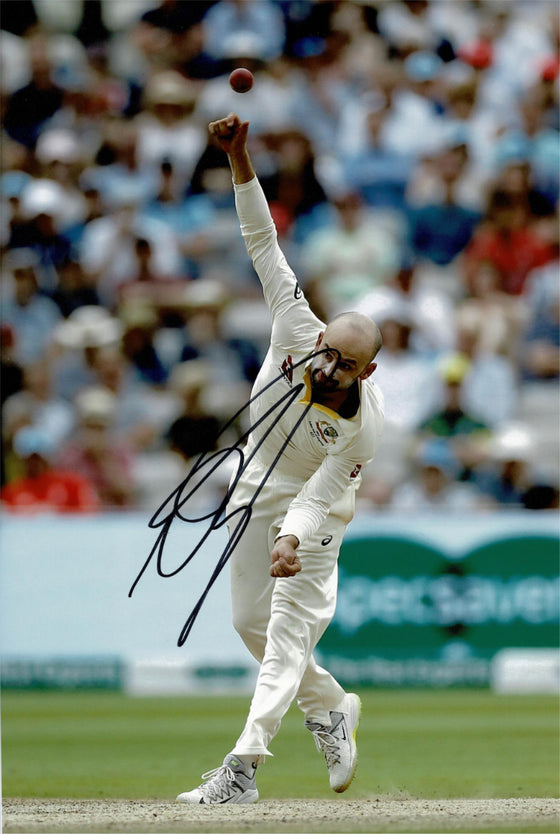 Nathan Lyon Signed 12X8 Photo Australia Cricket Legend AFTAL COA (2628)