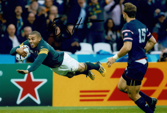 Bryan Habana Signed 12X8 Photo SPRINGBOKS South Africa AFTAL COA (2197)