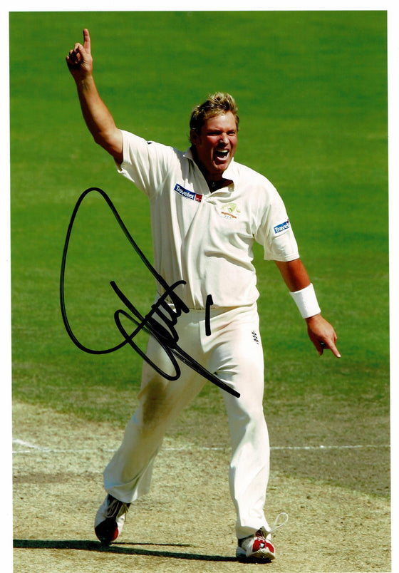 Shane Warne Signed 12X8 Photo Australia Cricket Legend AFTAL COA (2545)