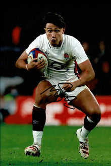  Marcus Smith Signed 12X8 Photo England & Harlequins Rugby AFTAL COA (2138)