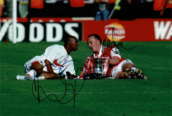 Ian Wright & Lee Dixon Signed 12X8 Photo Arsenal F.C. AFTAL COA (1515)