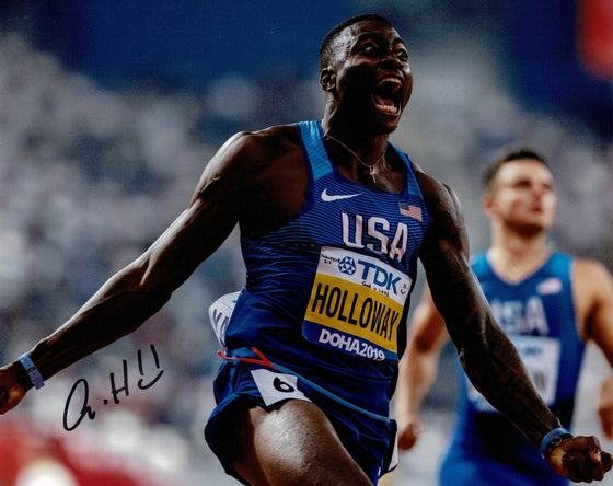 Grant Holloway Signed 10X8 Photo Tokyo 2020 Genuine Signature AFTAL COA (B)