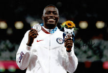  Grant Holloway Signed 12X8 Photo Tokyo 2020 Genuine Signature AFTAL COA (C)